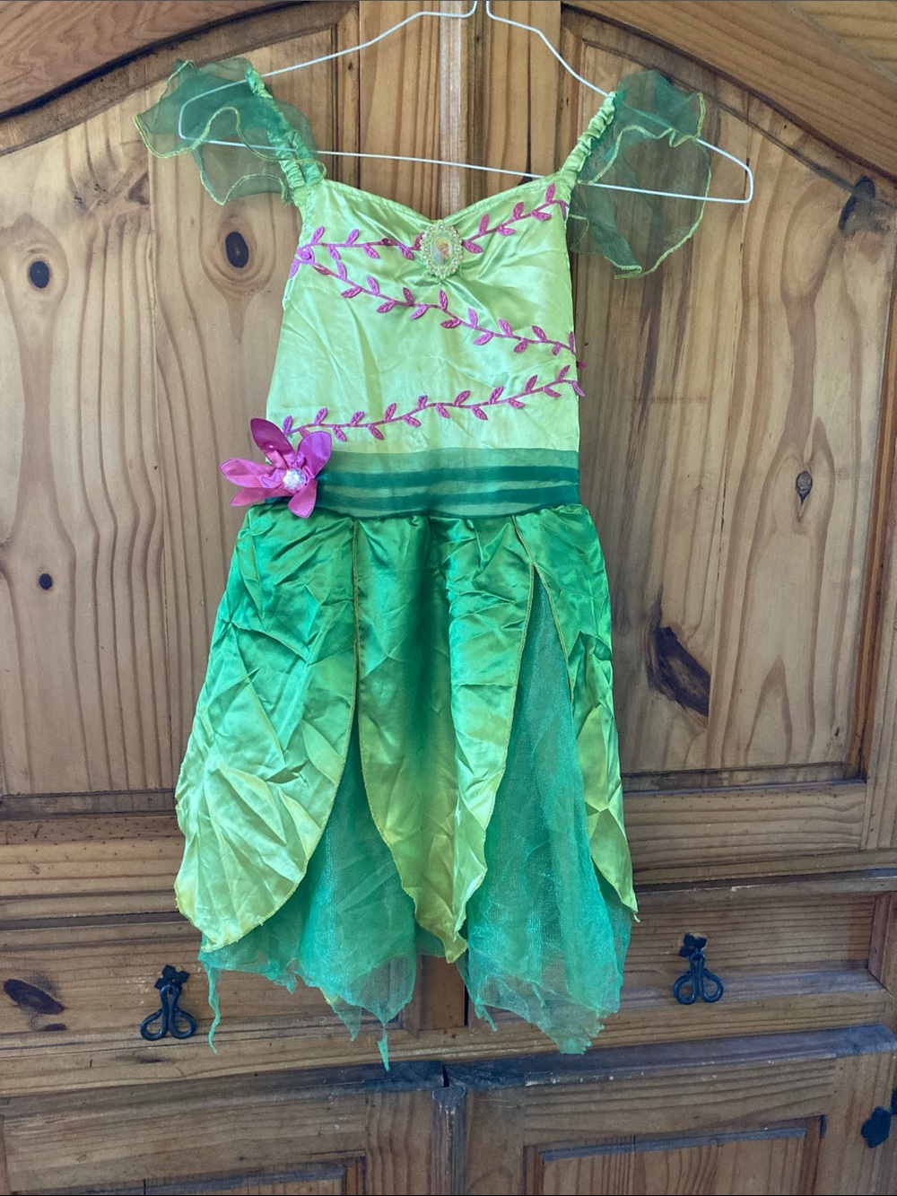 Girls Disney Tinkerbell green dress and wings dress costume size 8-10